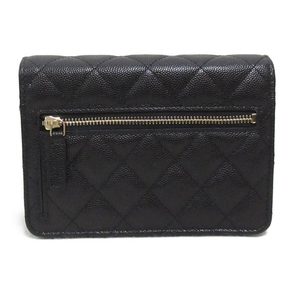 Chanel Mini Caviar Black Skin Shoulder Chain Bag Wallet - Picture 1 of 10